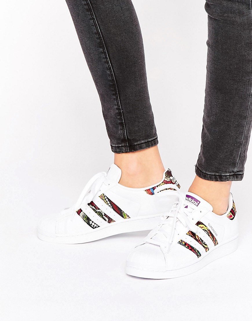 Adidas Originals X Farm White And Crochet Print 